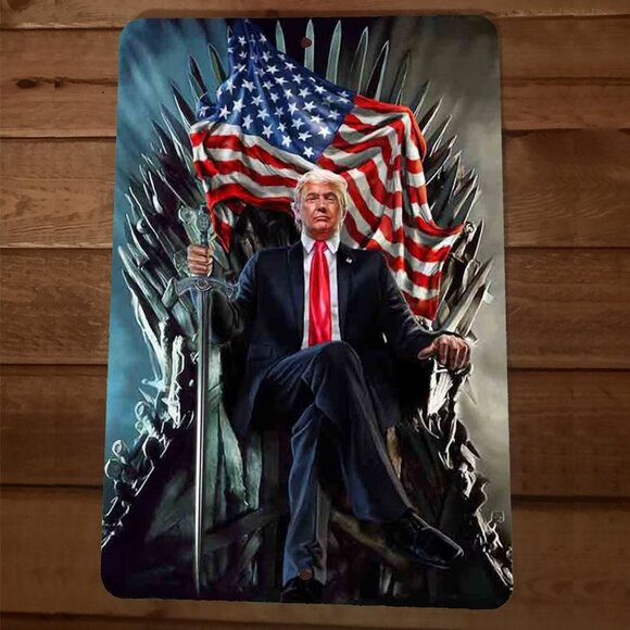 Game‎ of Iron Thrones President Donald Trump 8x12 Metal Wall Sign Garage Poster - Picture 1 of 1